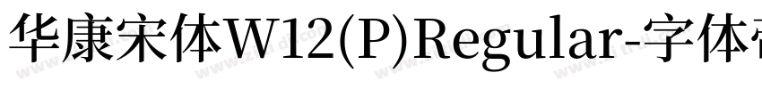 华康宋体W12(P)Regular字体转换