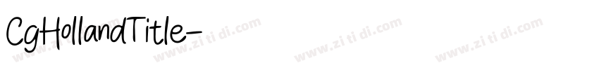 CgHollandTitle字体转换