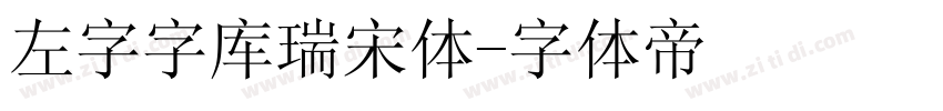 左字字库瑞宋体字体转换