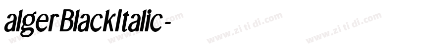 algerBlackItalic字体转换