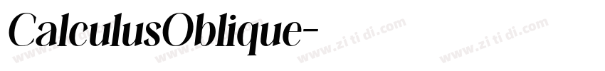 CalculusOblique字体转换