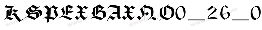KSPEXBAXNO0_26_00字体转换