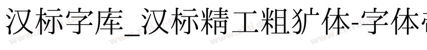 汉标字库_汉标精工粗犷体字体转换
