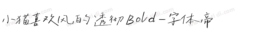 小猫喜欢风的透彻Bold字体转换