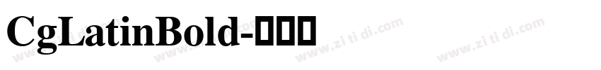 CgLatinBold字体转换