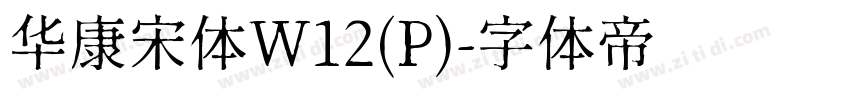 华康宋体W12(P)字体转换