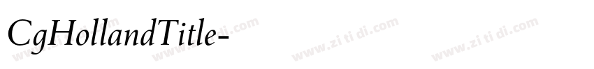 CgHollandTitle字体转换