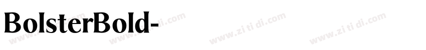 BolsterBold字体转换