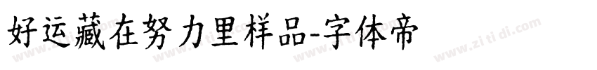 好运藏在努力里样品字体转换