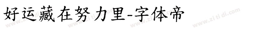 好运藏在努力里字体转换