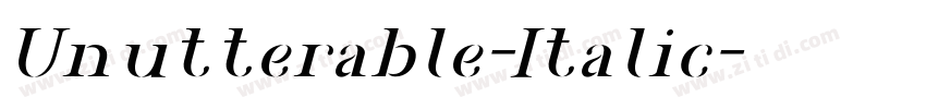 Unutterable-Italic字体转换