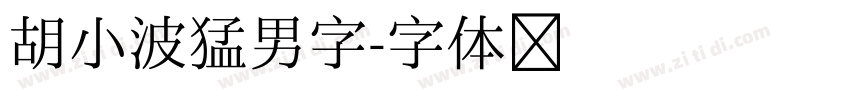 胡小波猛男字字体转换