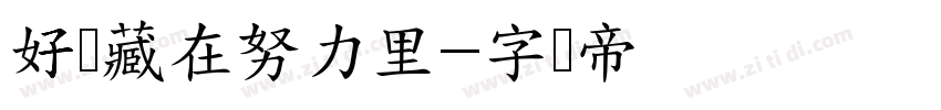 好运藏在努力里字体转换