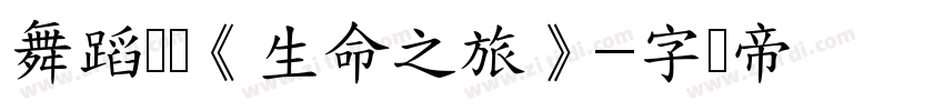 舞蹈剧场《生命之旅》字体转换