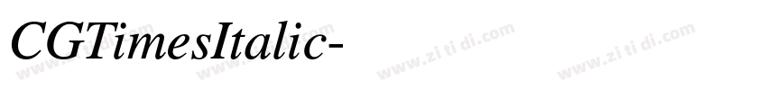 CGTimesItalic字体转换