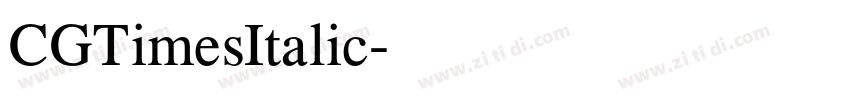 CGTimesItalic字体转换