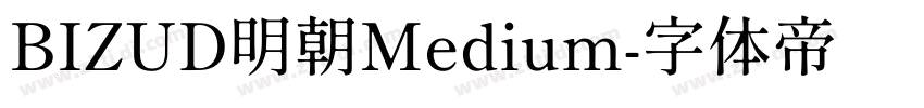 BIZUD明朝Medium字体转换