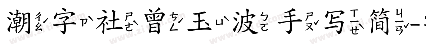 潮字社曾玉波手写简字体转换