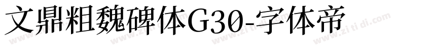 文鼎粗魏碑体G30字体转换