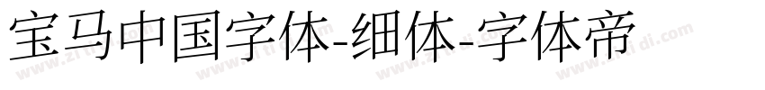 宝马中国字体-细体字体转换