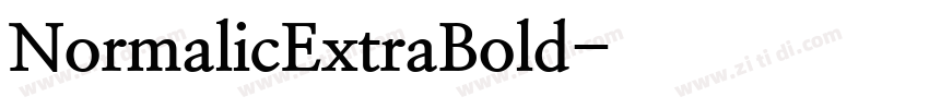 NormalicExtraBold字体转换