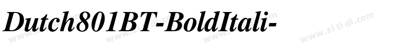 Dutch801BT-BoldItali字体转换