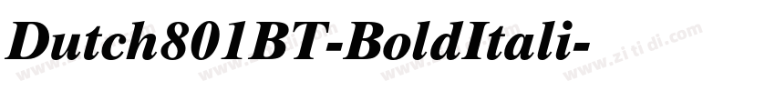 Dutch801BT-BoldItali字体转换