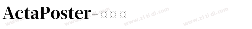 ActaPoster字体转换