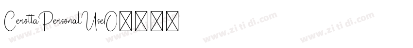 CerottaPersonalUseO字体转换