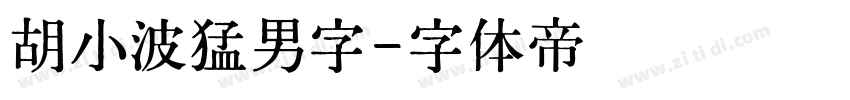 胡小波猛男字字体转换