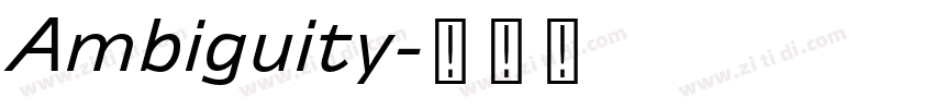 Ambiguity字体转换