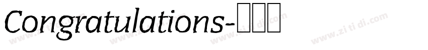 Congratulations字体转换