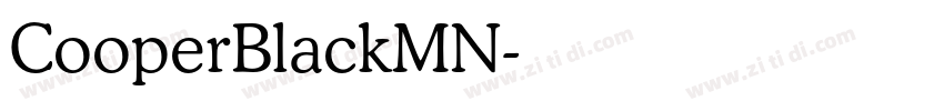 CooperBlackMN字体转换