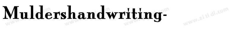 Muldershandwriting字体转换