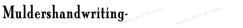 Muldershandwriting字体转换