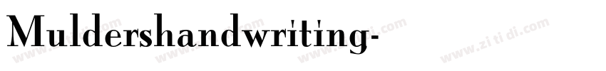 Muldershandwriting字体转换