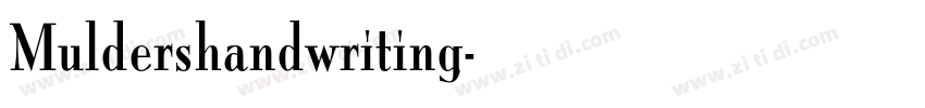 Muldershandwriting字体转换