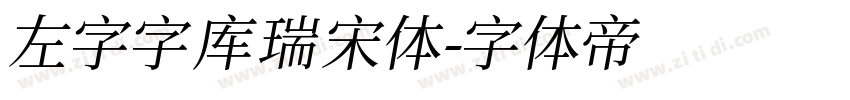 左字字库瑞宋体字体转换