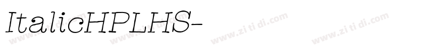 ItalicHPLHS字体转换