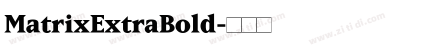 MatrixExtraBold字体转换