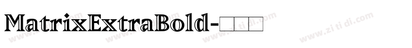 MatrixExtraBold字体转换