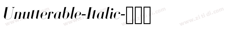 Unutterable-Italic字体转换