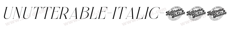 Unutterable-Italic字体转换