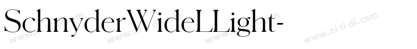 SchnyderWideLLight字体转换 SchnyderWideLLight字体转换