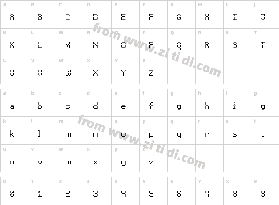 VoidPixel-7字体字体映射图