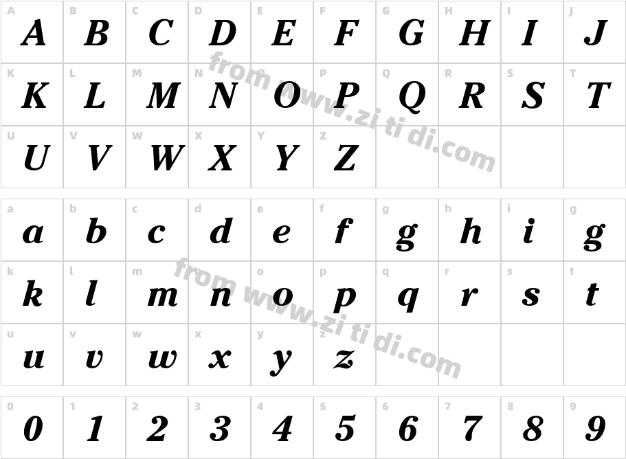 Wedgwooden-Bo-i字体字体映射图