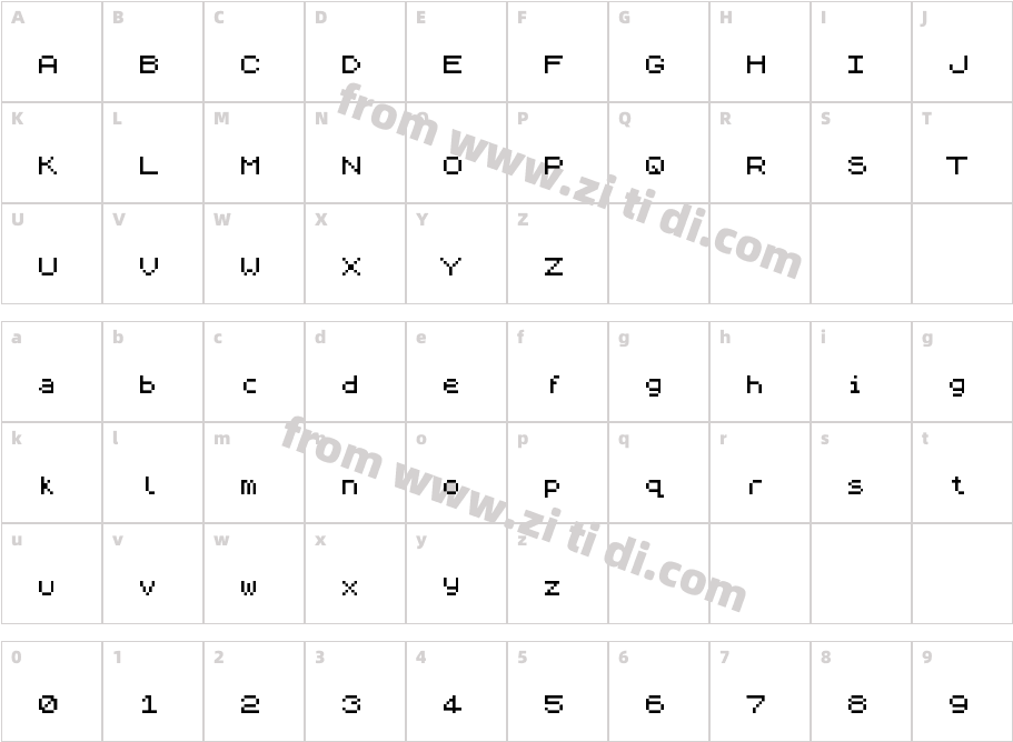 ZXSpectrum-7字体字体映射图