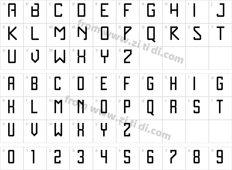 Zen-Monolith字体字体映射图
