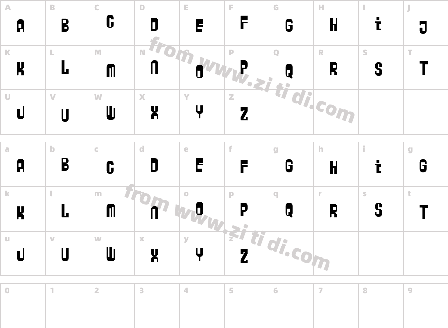 ZyberBob字体字体映射图