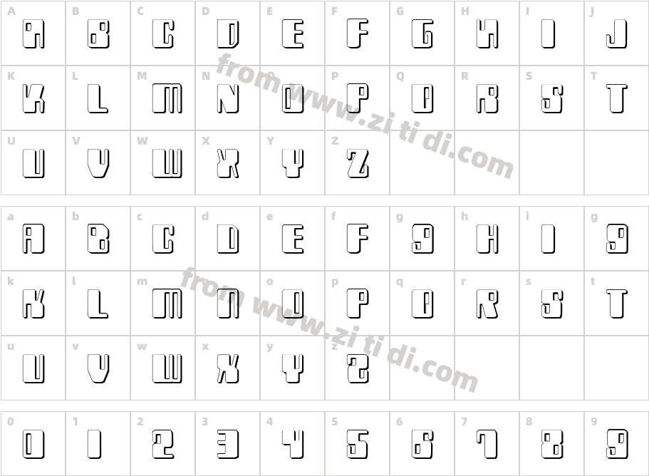 Zyborgs3D字体字体映射图